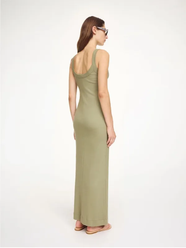 By Malene Birger Lio Ribbed Midi Dress Green Size XS - Image 3