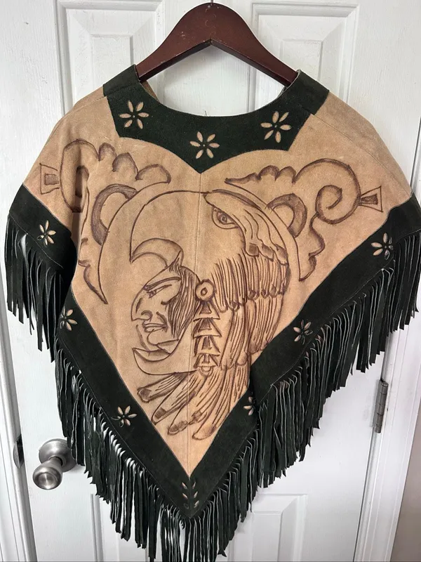 Poncho two tone western style Indian American horse size small/medium - Image 3