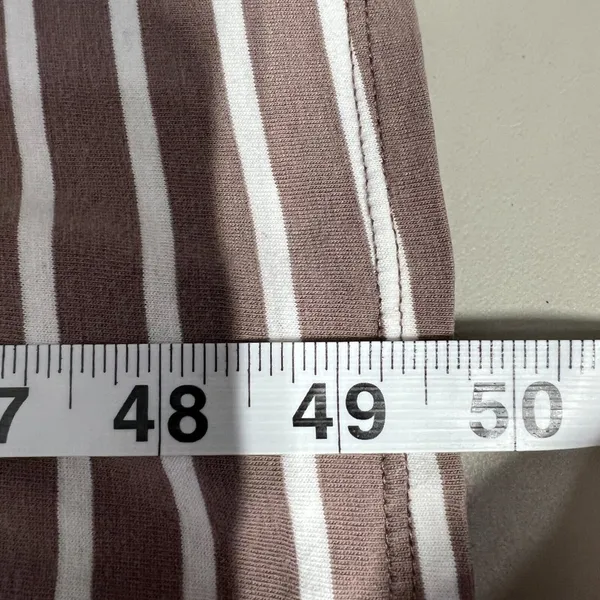 Garnet Hill Midi Dress Womens Large Taupe White Stripe‎ Slits Sleeveless Tank L - Image 8