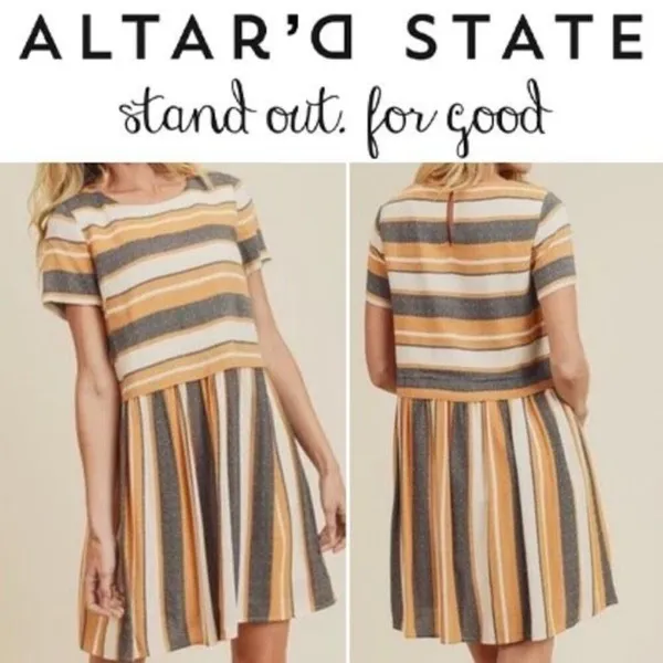 Womens Altard State Amayah Harvest Striped Fit & Flare Dress - Sz S - Image 2