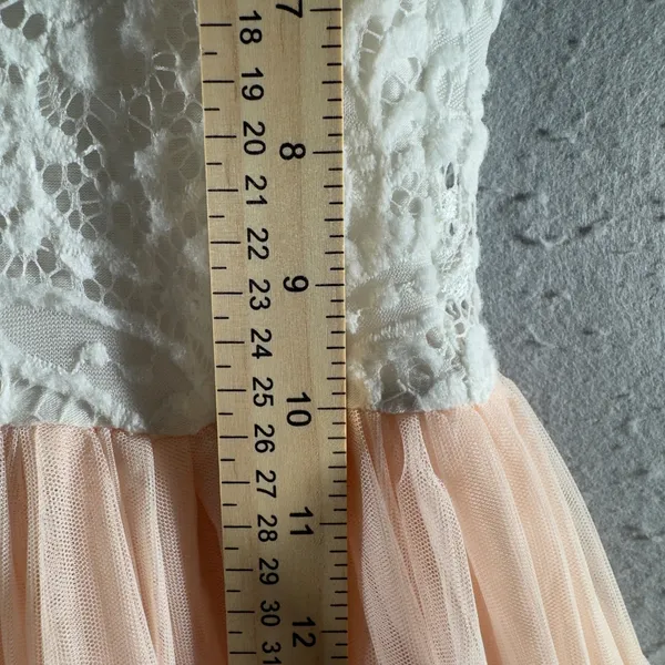 3081 | 2Bunnies Lace Tulle Tutu Party Dress Pink White Girls 9-10 - Image 6
