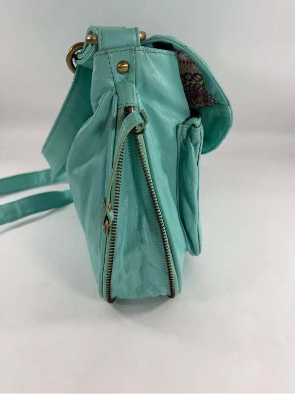 Latigo Turquoise Teal Leather Messenger Bag Y2K Boho Shoulder Crossbody Purse‎ - Image 4