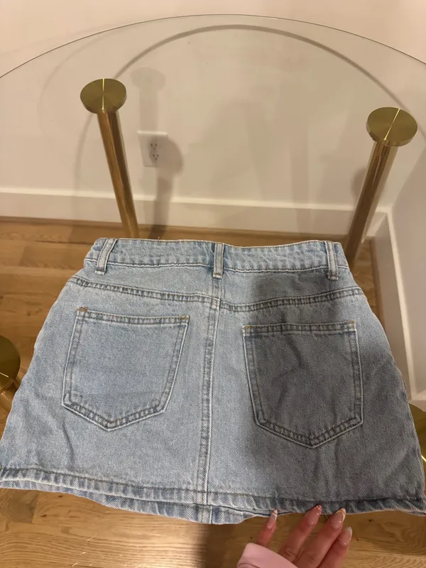 Edikted Denim Skirt Mini - Image 3