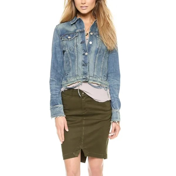 Joe's Cadendce Academy pencil green jean knee length skirt sz 26 - Image 3