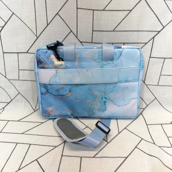 Mosiso Laptop Bag 13-14 inch Blue Marble Shoulder Messenger Briefcase‎ Case - Image 6