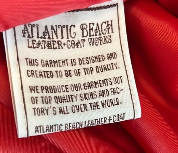 Oversized Vintage Leather Jacket Red Size M - Image 6