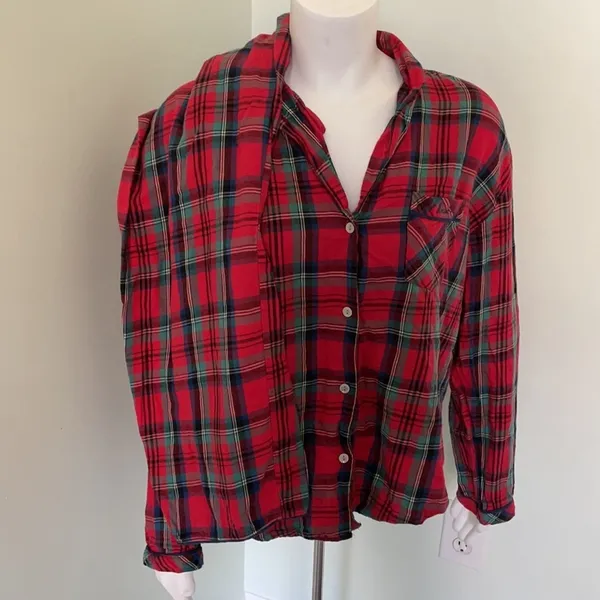 Victoria’S Secret Red Plaid Pajamas Set Small - Image 9