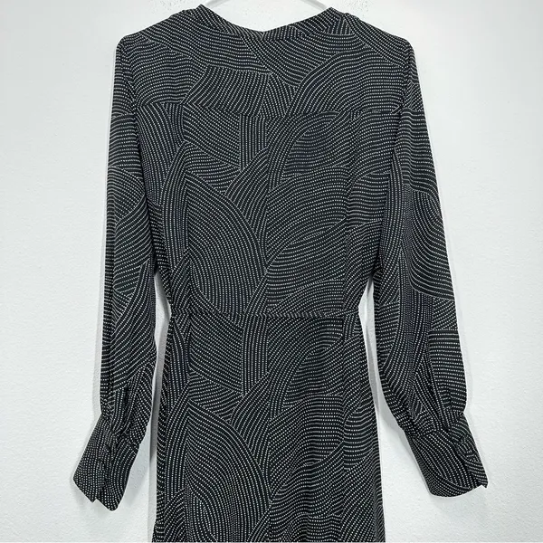 Madewell Tie-Waist Midi Dress in Dot Blouson Shirt Dress Button Down Casual NWT - Image 9