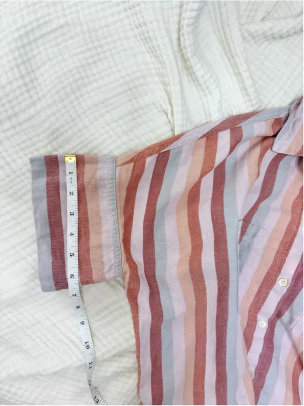Women's Madewell Boxy Button Down Shirt Size S Multi-color Striped Cotton - Image 10