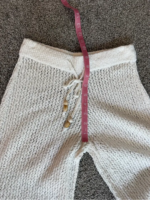 Abercrombie & Fitch XXS Cream Crochet Knit Wide Leg Beach Pants - Image 6