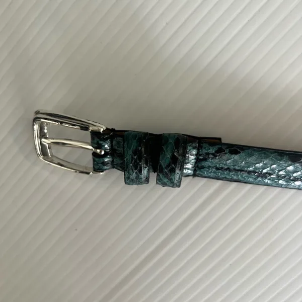Amanda Smith Genuine Snake Skin Belt - Blue - Size S - Image 6