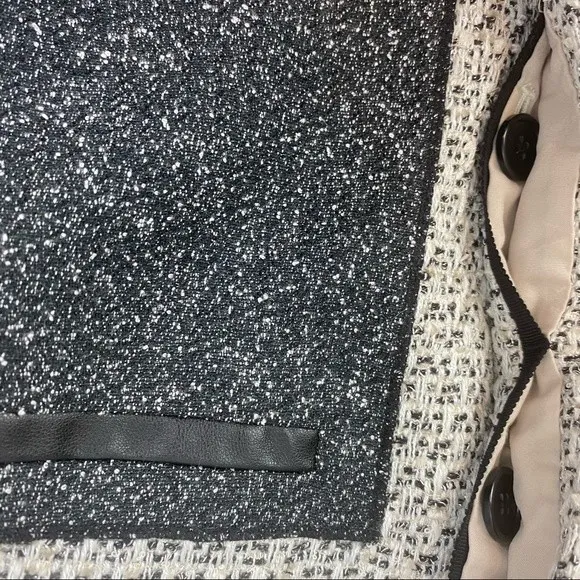 Ann Taylor SET Gray Woven Collarless Parchwork Jacket & Skirt NEW - Image 10