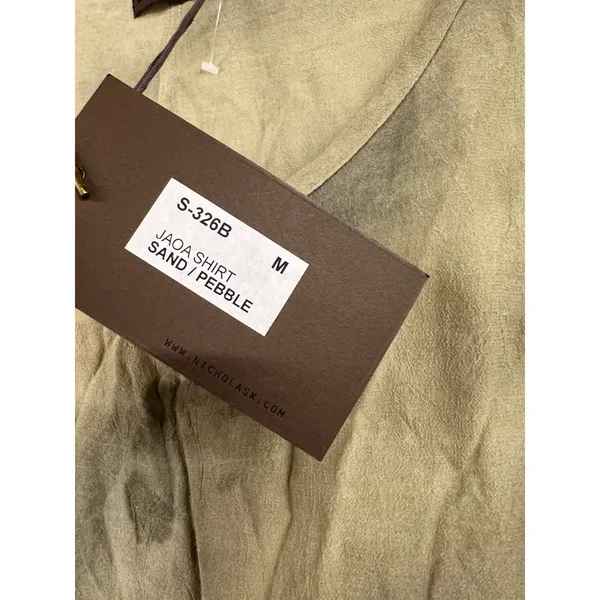 Free People x Nicholas K Jaoa Shirt Shift Midi Dress Medium Green Tie Dye - Image 4