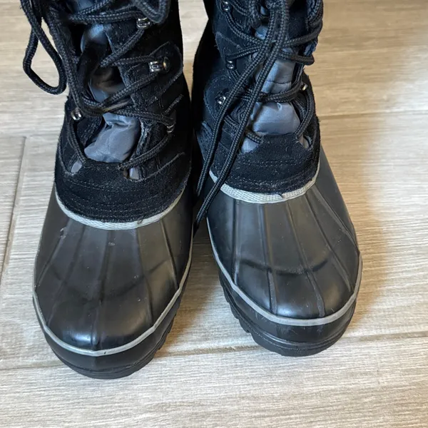 Khombu Nordic 2 women's black suede leather winter snow boots size 7M‎ - Image 7