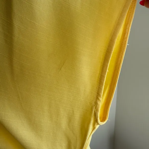 LOFT BUTTER YELLOW BUTTON FLARE MINI DRESS V NECK BUTTON DOWN SIZE 8 - Image 8