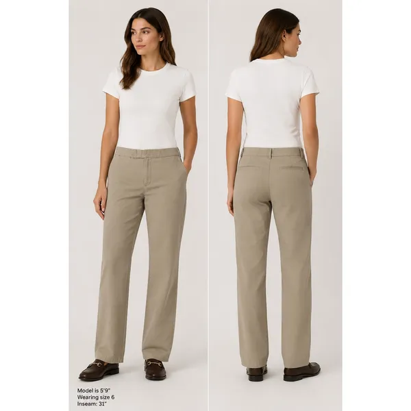 J.‎ Crew Chino Pants Womens Size 10 Tan Khaki Straight Leg Preppy Classic Style - Image 2