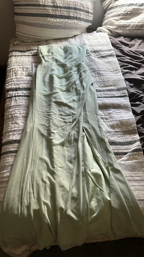 Azazie Bridesmaid Dress Sage Green - Image 3