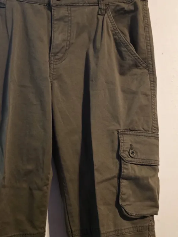 Love women s Olive Cargo Pants - Military Green Utility Style - Image 5