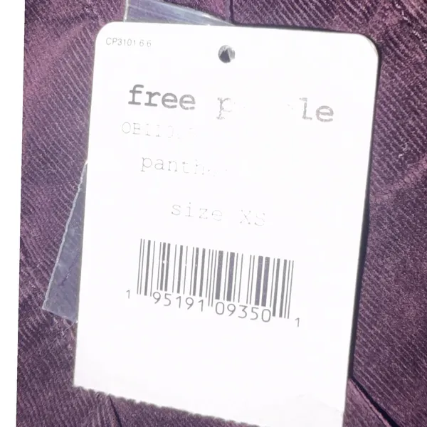 Free People Panther Corduroy Paperbag Pants Purple High‎ Rise Tapered XS - Image 6