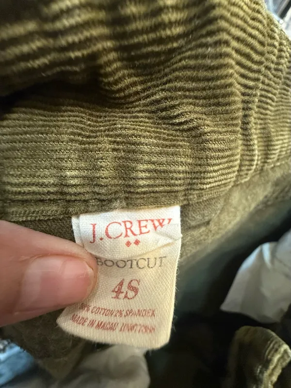 J. Crew Olive Green Corduroy Bootcut Pants size 4S - Image 7