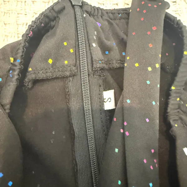 small rainbow glitter disco halter bell bottom costume jumpsuit P3 3521 - Image 2