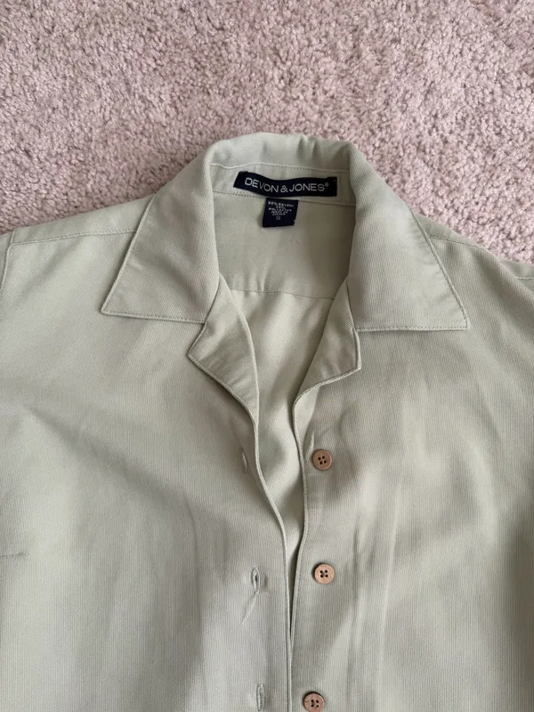 Devon & Jones Camp Collar Ladies Shirt Green - Image 2