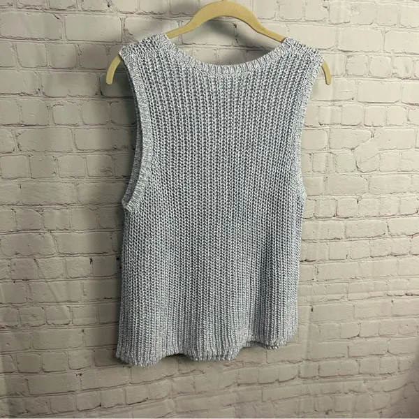 Old Navy New baby blue woven knit sweater vest ladies large preppy academia - Image 2