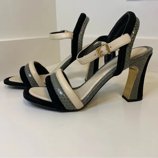 Tory Burch Puffed Up Suede and Snakeskin Embossed Leather Sandal NWOB Size 9 - Image 3