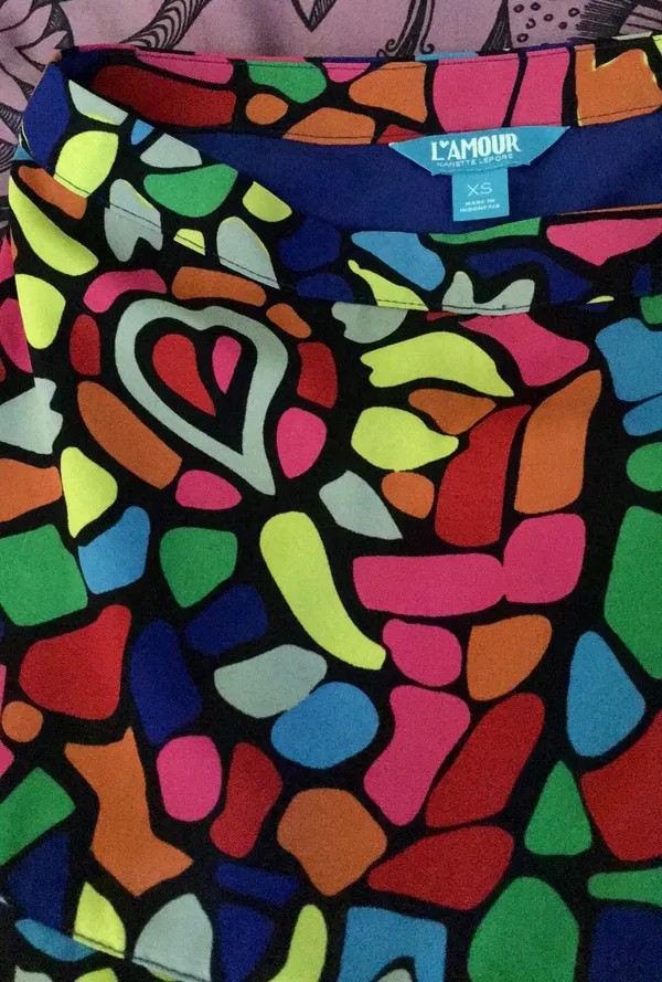 Nanette Lepore L’Amour Faith Multi-Color Mosaic Hi-Low Skirt EUC XS - Image 4