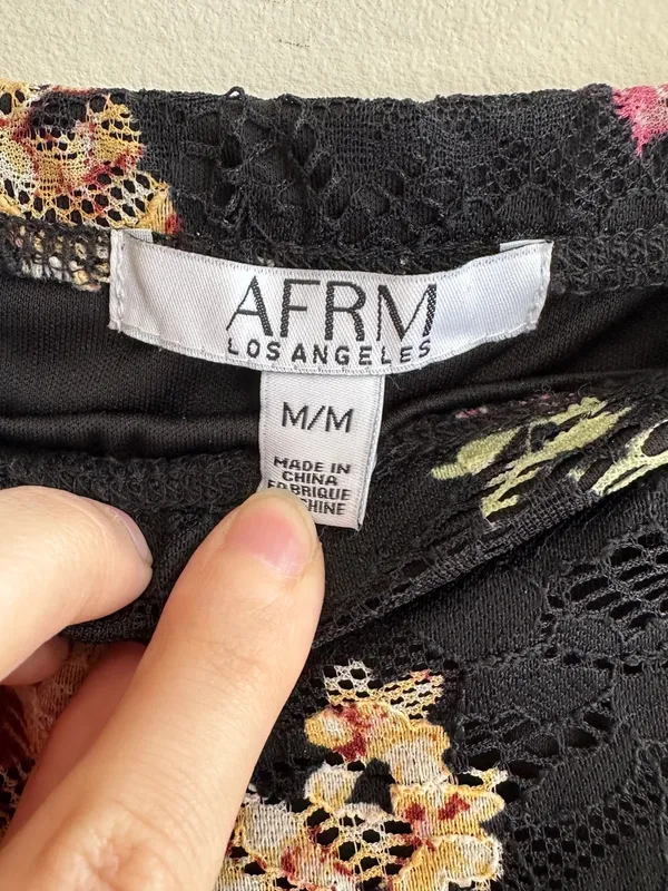 AFRM Los Angeles Lacey Black Floral Lace Two-Piece Midi Dress Set, Size S/M - Image 11