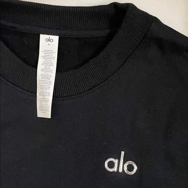 NWT Alo Yoga Accolade Crew Neck Pullover Black Size M Oversized - Image 10