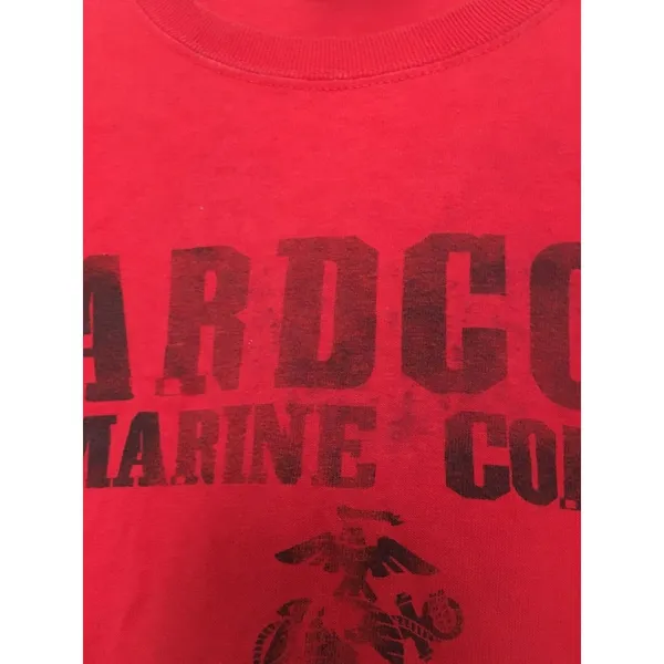 MV Sport Men's Short Sleeve T-Shirt HARDCORE MARINE CORPS Size Medium Red Tee - Image 4