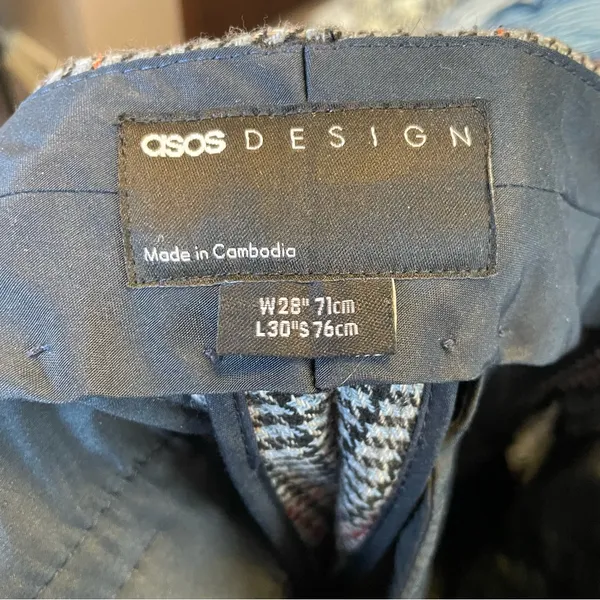 ASOS houndstooth wool blend dress pants Size 28 - Image 7