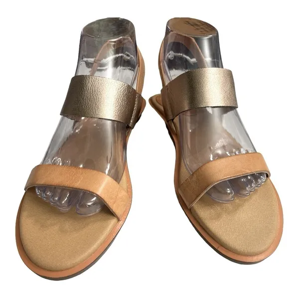 ANTHROPOLOGIE LATIGO slip on heeled strappy leather sandal 8.5M - Image 9