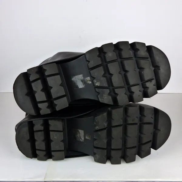 Azalea Wang Mate Boots Womens 11 Black Ruched Mid Calf Lug Sole Moto Y2K Gothic - Image 16