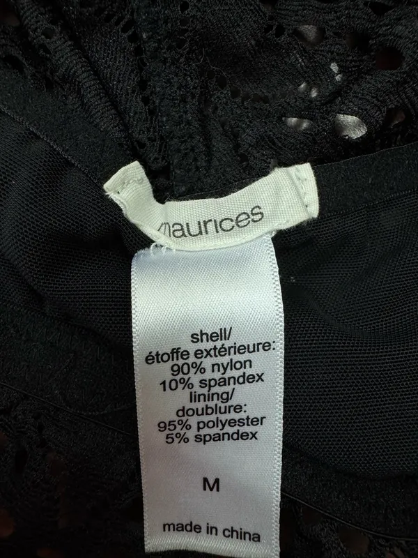 Maurices Black Lace Bralette Size Medium - Image 4