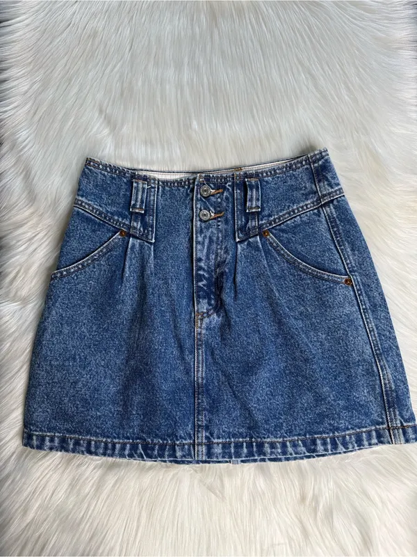 Abercrombie Acid Wash 90’s Style Denim Mini Skirt - Image 2
