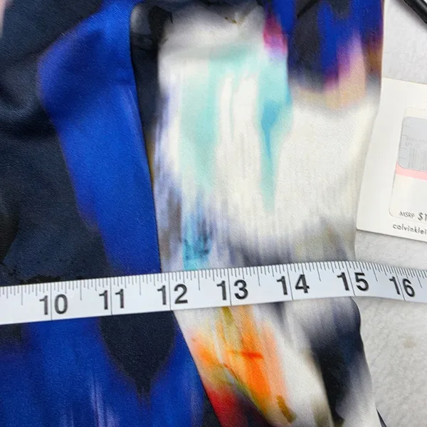 Calvin Klein NWT Blue Blurred Floral Sleeveless Sheath Dress Size 10 - Image 9