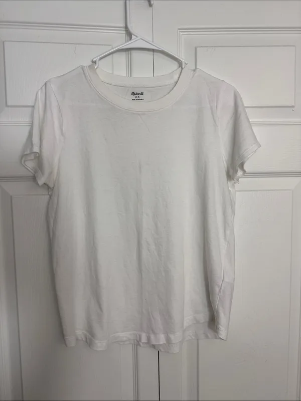 Madewell Women's White Crewneck Short Sleeve Tee - Image 5