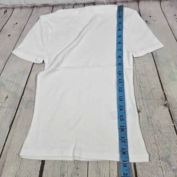 J. Crew Fine-rib‎ fitted boatneck T-shirt White XXS - Image 9