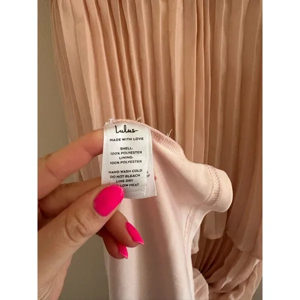 Lulus Notorious Charm Blush Pleated Flutter Sleeve Maxi Dress Size XS Formal - Image 10