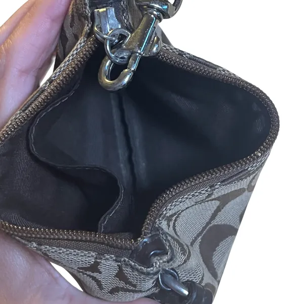 Coach‎ Wristlet Womens OS Brown Signature C Monogram Canvas Zip Pouch - Image 3