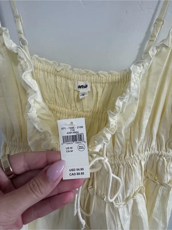 NWT aerie yellow cotton milkmaid sundress - Image 6