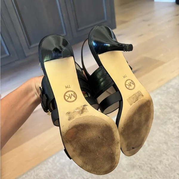 Michael Kors Black Kitten Heel Sandal - Image 4