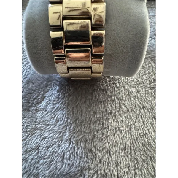 Gold Tone Oversized Round Face Watch Pink - Image 2