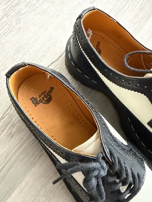Dr. Martens black and white leather loafers - Image 5