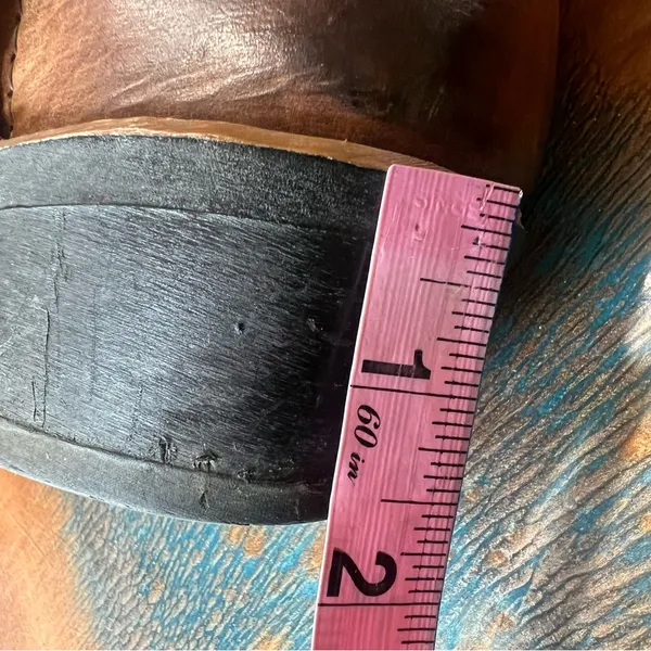 Vintage Frye 12R Brown leather Harness Boots USA Cowgirl size 6 - Image 14