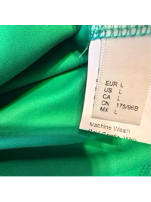 Women's Vibrant Green Puff Sleeve Blouse Size L (20” PTP) - Image 5