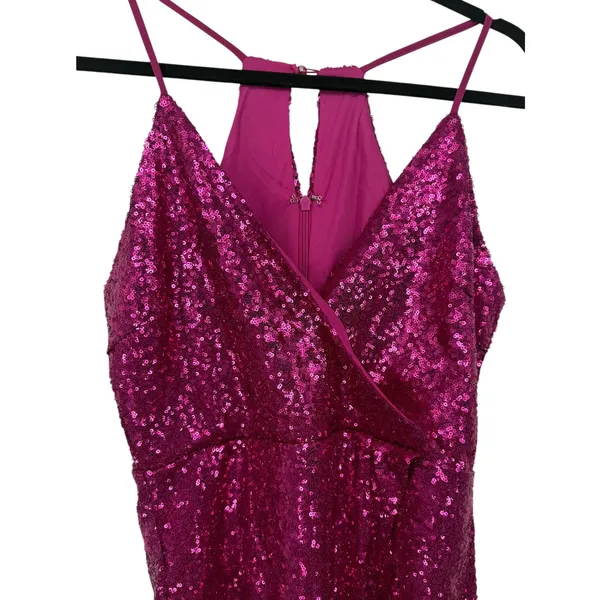 NWT Lulus Womens Hilaria Fuchsia Sequin Bodycon Mini Dress Size Large - Image 6