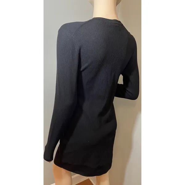 Marc by Marc Jacobs‎ Black Ribbed Long Sleeve Sweater Dress M4004574 Womens - Image 10